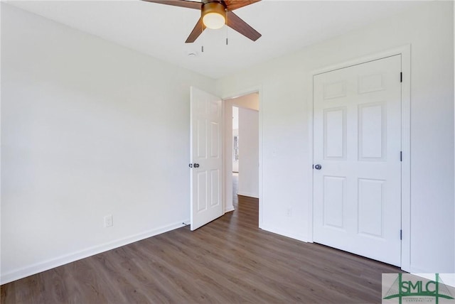 4 Tantallon Ct, Pooler, GA 31322 - unfurnished bedroom with baseboards, a ceiling fan, and wood finished floors