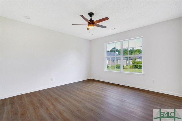 4 Tantallon Ct, Pooler, GA 31322 - empty room with ceiling fan, baseboards, dark wood-type flooring, and visible vents