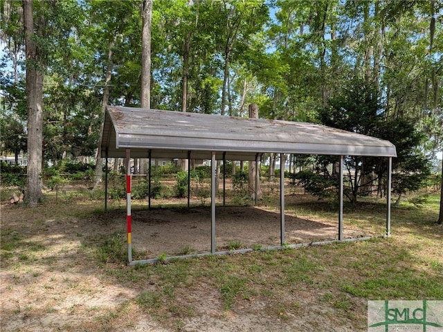 exterior space with a detached carport