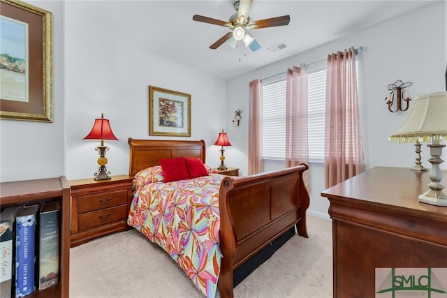 20 Baraco Dr, Savannah, GA 31419 - bedroom with a ceiling fan, light carpet, and visible vents