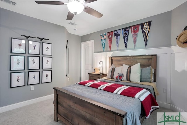 195 Wildlife View Ct N, Richmond Hill, GA 31324 - carpeted bedroom featuring a ceiling fan