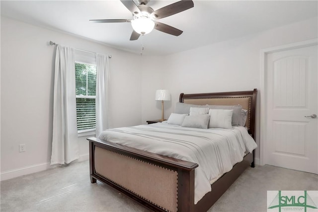195 Wildlife View Ct N, Richmond Hill, GA 31324 - bedroom featuring light carpet, ceiling fan, and baseboards
