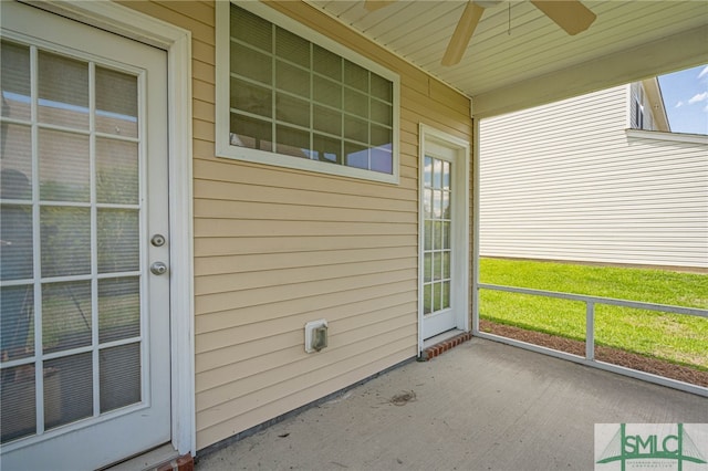 310 Gallery Way, Pooler, GA 31322 - unfurnished sunroom with ceiling fan