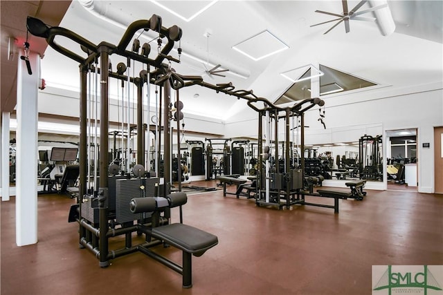 11 Fat Friars Retreat Retreat, Savannah, GA 31411 - workout area with high vaulted ceiling