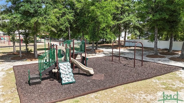 community play area featuring fence