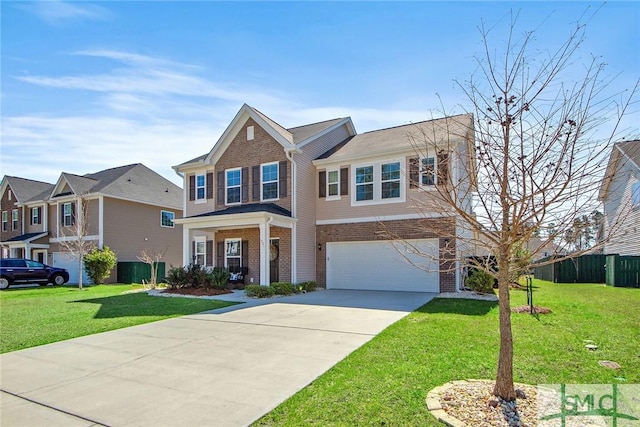 901 Garden Hills Loop, Richmond Hill, GA 31324 - traditional-style house featuring brick siding, an attached garage, driveway, and a front yard
