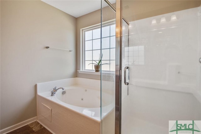 901 Garden Hills Loop, Richmond Hill, GA 31324 - bathroom with a stall shower and a whirlpool tub