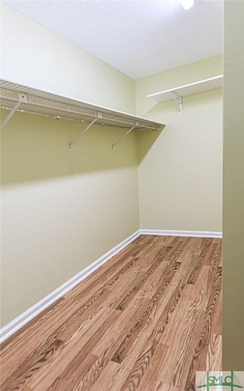 spacious closet featuring wood finished floors