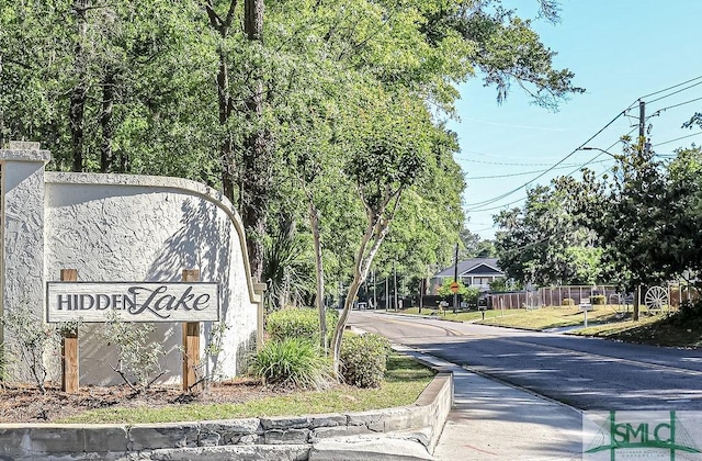 view of community sign