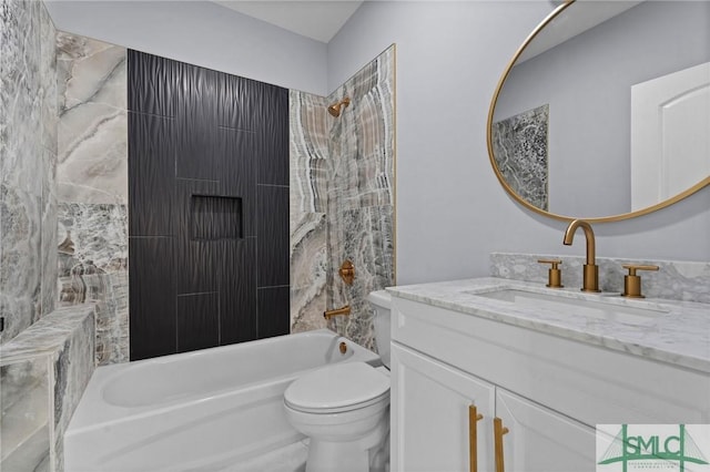3205 Burroughs St, Savannah, GA 31405 - full bathroom featuring toilet, bathing tub / shower combination, and vanity