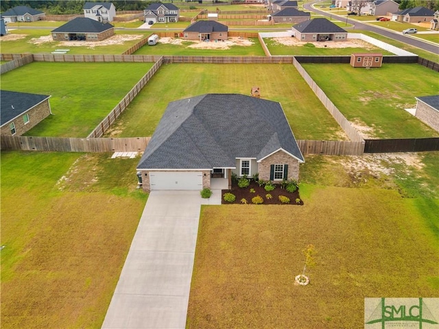 aerial view of residential area