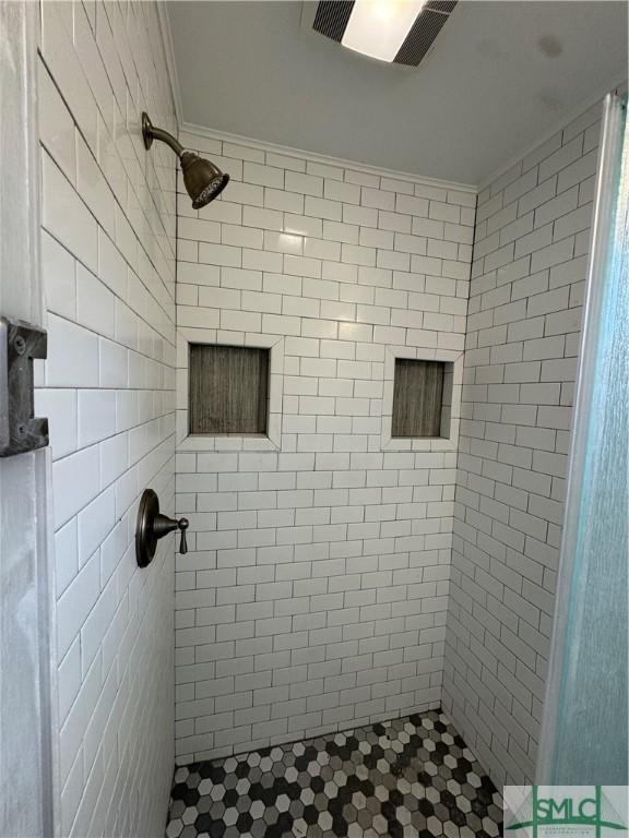 1305 E Anderson St, Savannah, GA 31404 - full bath with a stall shower and ornamental molding