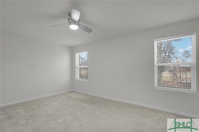 124 Benelli Dr, Pooler, GA 31322 - unfurnished room with light colored carpet, baseboards, and ceiling fan