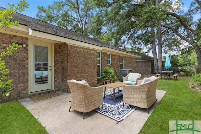 view of patio with central AC unit