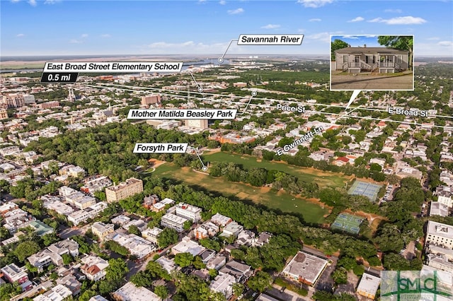 aerial overview of property's location