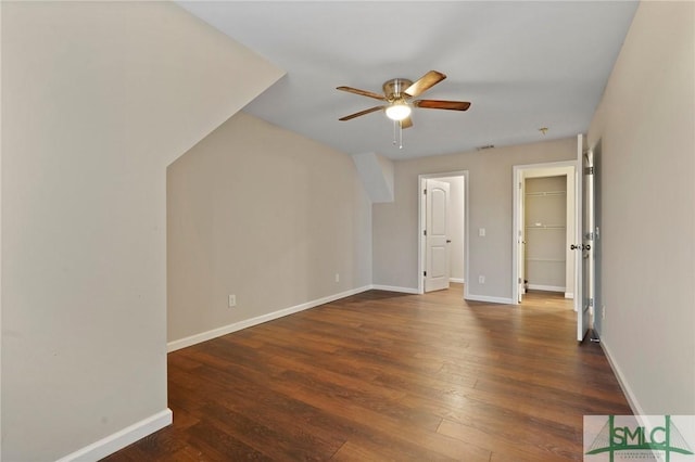 133 Berwick Lakes Blvd, Pooler, GA 31322 - spare room with ceiling fan, hardwood / wood-style flooring, and baseboards