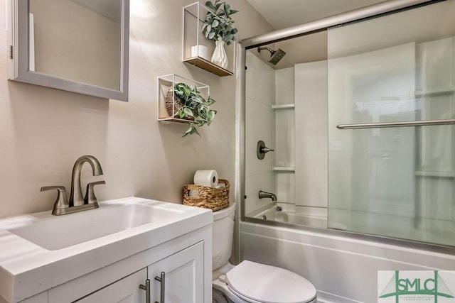 417 E 61st St, Savannah, GA 31405 - full bathroom featuring toilet, vanity, and combined bath / shower with glass door