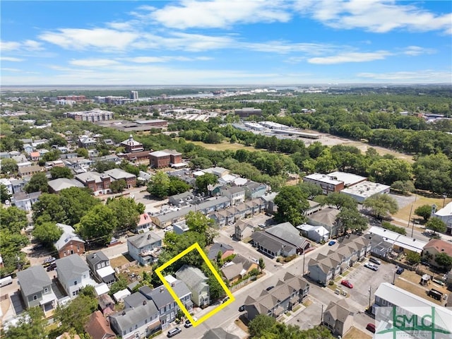 524 Nicoll St, Savannah, GA 31401 - aerial perspective of suburban area with property boundaries highlighted