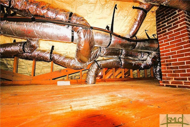 view of unfinished attic