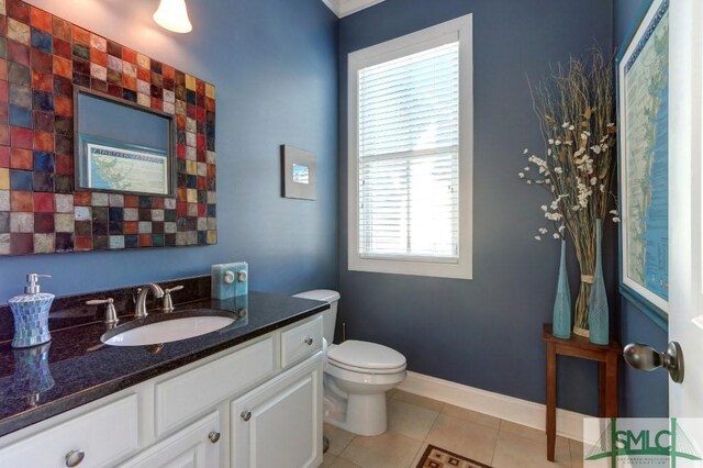 18 Enclave Cir, Savannah, GA 31419 - bathroom with vanity, toilet, tile patterned flooring, and baseboards