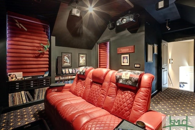 18 Enclave Cir, Savannah, GA 31419 - cinema room with carpet, baseboards, and vaulted ceiling