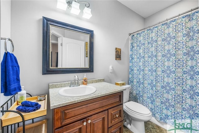 107 Christian Ct, Rincon, GA 31326 - full bathroom with toilet, vanity, and a shower with shower curtain