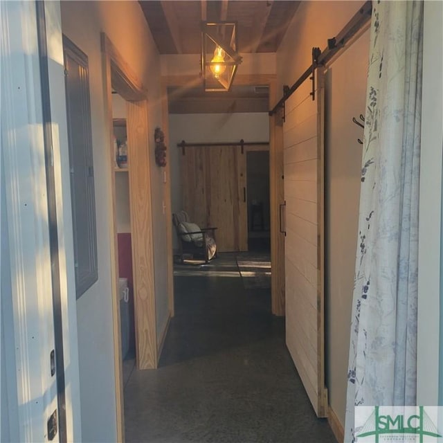 26 Cason Dr, Pembroke, GA 31321 - hall with a barn door