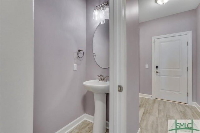 206 Park Chase Chase, Pooler, GA 31322 - bathroom with wood finished floors, baseboards, and a sink