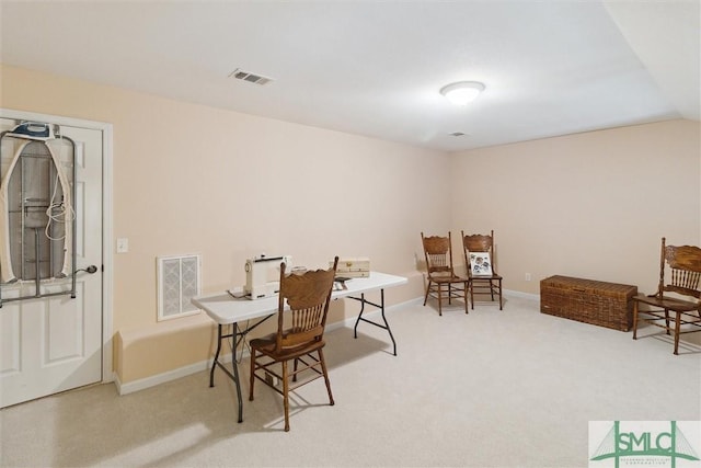 sitting room with carpet flooring and baseboards