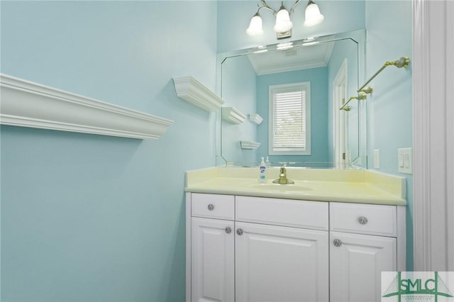 15 Teresa Ln, Tybee Island, GA 31328 - bathroom with ornamental molding and vanity