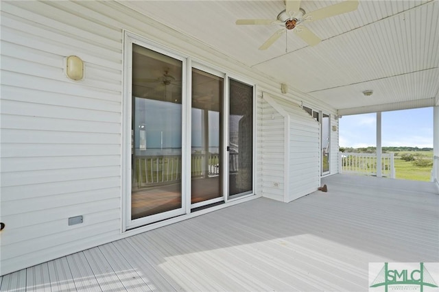 15 Teresa Ln, Tybee Island, GA 31328 - wooden terrace featuring ceiling fan
