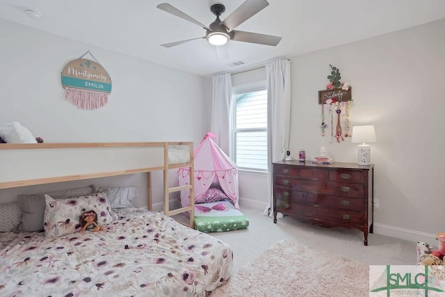 710 Longleaf Dr, Richmond Hill, GA 31324 - carpeted bedroom with baseboards and ceiling fan