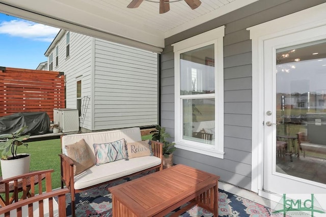 710 Longleaf Dr, Richmond Hill, GA 31324 - view of patio with a ceiling fan and outdoor lounge area