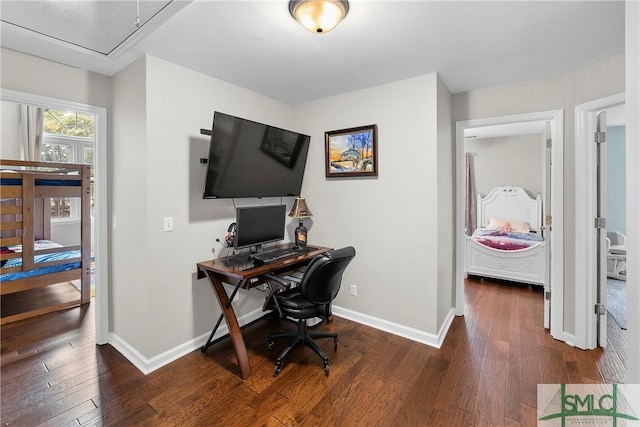 6 Baysprings Pt, Savannah, GA 31405 - home office featuring attic access, wood finished floors, and baseboards