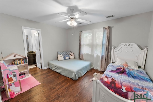 6 Baysprings Pt, Savannah, GA 31405 - bedroom with dark wood-style flooring, a ceiling fan, and baseboards