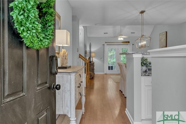 144 Royal Ln, Pooler, GA 31322 - entrance foyer with light wood-type flooring, baseboards, and a ceiling fan