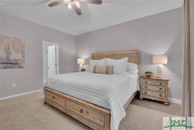 144 Royal Ln, Pooler, GA 31322 - bedroom featuring carpet floors, baseboards, a ceiling fan, and ensuite bathroom