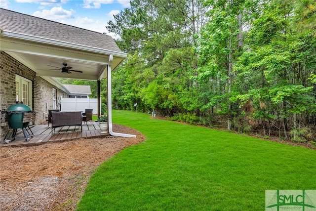 144 Royal Ln, Pooler, GA 31322 - view of yard featuring ceiling fan and a patio area