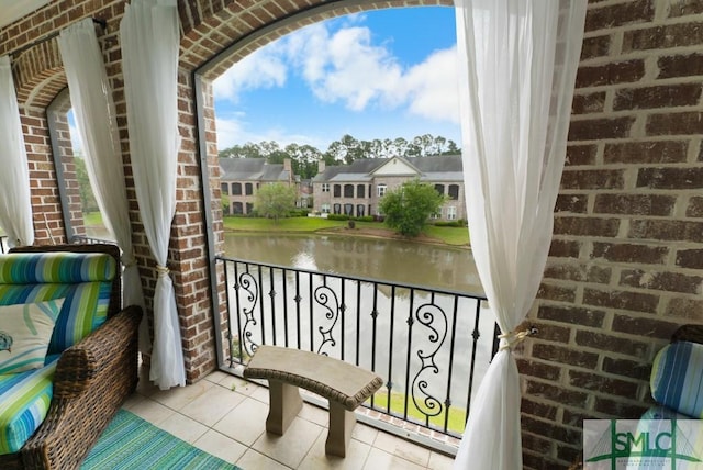 balcony with a water view