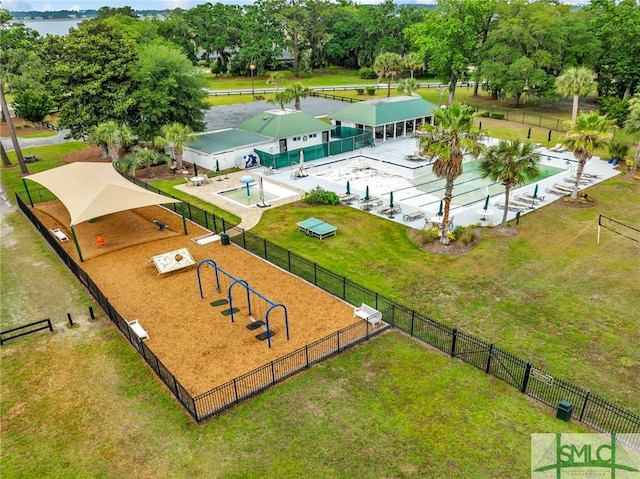 105 Crooked Wood Ln, Savannah, GA 31406 - drone / aerial view of a tree filled landscape and a large body of water