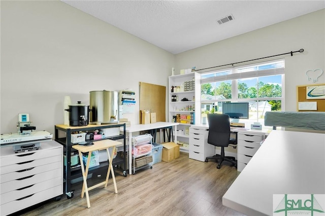 office with wood finished floors