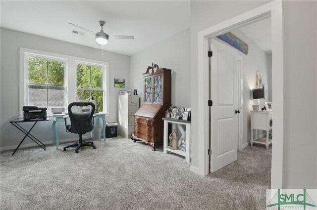 240 Blackjack Oak Dr W, Richmond Hill, GA 31324 - carpeted office space with ceiling fan