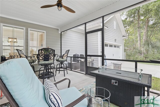 240 Blackjack Oak Dr W, Richmond Hill, GA 31324 - sunroom / solarium with ceiling fan