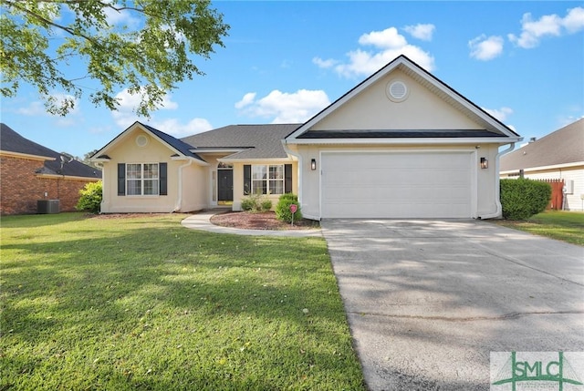 113 Taylor Ct, Richmond Hill, GA 31324 - single story home with an attached garage, a front lawn, and stucco siding
