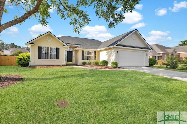 113 Taylor Ct, Richmond Hill, GA 31324 - view of front of home featuring a garage, concrete driveway, and stucco siding