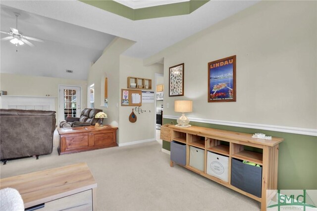 113 Taylor Ct, Richmond Hill, GA 31324 - office featuring carpet floors, a ceiling fan, and baseboards