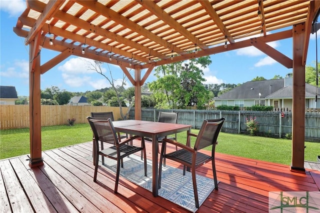 113 Taylor Ct, Richmond Hill, GA 31324 - wooden terrace with a pergola and outdoor dining area