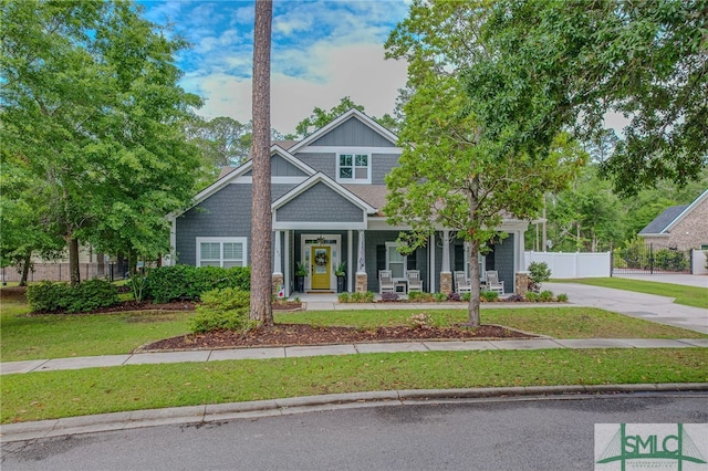 143 Blandford Xing, Rincon, GA 31326 - craftsman-style home featuring a porch, stone siding, and concrete driveway