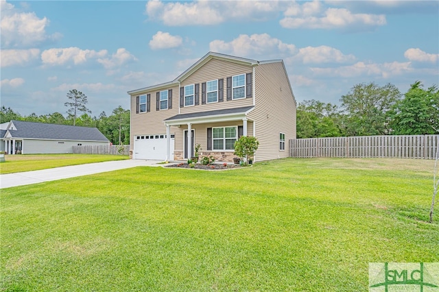 128 Greenbriar Dr, Guyton, GA 31312 - view of front facade with driveway and a garage