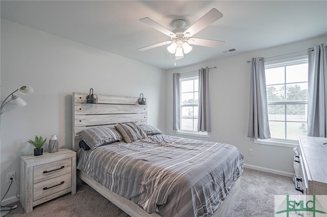 128 Greenbriar Dr, Guyton, GA 31312 - bedroom featuring light colored carpet, baseboards, and ceiling fan